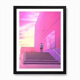 Skateboarding In Montreal, Canada Futuristic 1 Art Print