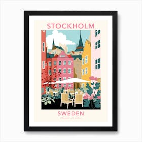 Stockholm, Sweden, Flat Pastels Tones Illustration 1 Poster Art Print