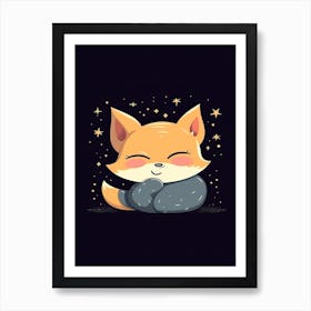 Baby Fox Minimalistic Illustration 3 Art Print