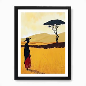 The African Woman; A Boho Doodle Art Print