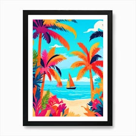 Tropical Beach Background Art Print