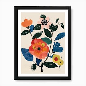 Painted Florals Camellia 1 Art Print