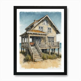 Beach House 1 Art Print