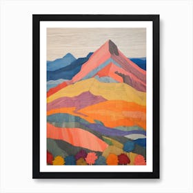 Ben Lomond Scotland Colourful Mountain Illustration Art Print