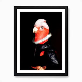 Sir Serge The Pink Parrot Pet Portraits Art Print