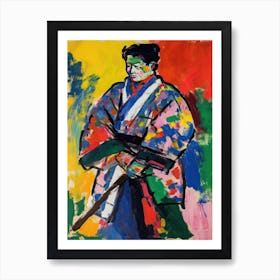 Samurai In Fauvist Matisse Japanese Style  8 Art Print