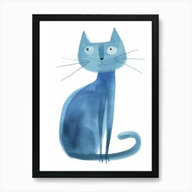 Ojos Azules Cat Clipart Illustration 1 Art Print