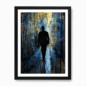 Man Walking In The Dark Art Print