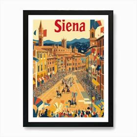 Aihrgdesign A 1970s Inspired Travel Poster For Siena Depictin 6e22a87d 79e0 4960 80fc 239c1935b040 0 Art Print