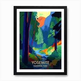 Yosemite National Park Matisse Style Vintage Travel Poster 2 Art Print