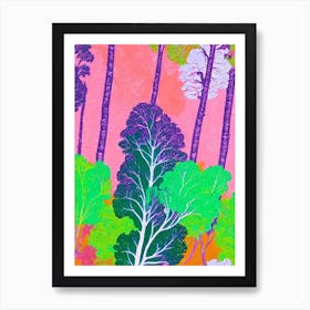 Rapini 3 Risograph Retro Poster vegetable Art Print