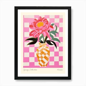 Spring Collection Peonies Flower Vase 3 Art Print