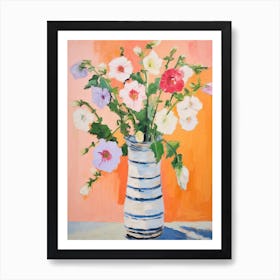 Flower Painting Fauvist Style Hollyhock 4 Art Print