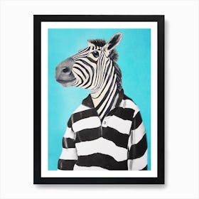 Stripy Zebra Art Print