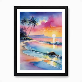 Sunset At The Beach 294 Art Print