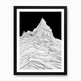 Corn Du Mountain Line Drawing 3 Art Print