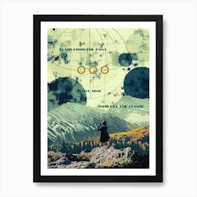 Woman Standing On A Mountain Art Print