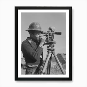 Member Of The Surveying Crew At Shasta Dam, Shasta County, California By Russell Lee Art Print