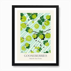 Marche Aux Fruits Gooseberries Fruit Summer Illustration 3 Art Print