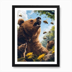 Halictidae Bee Storybook Illustration 5 Art Print