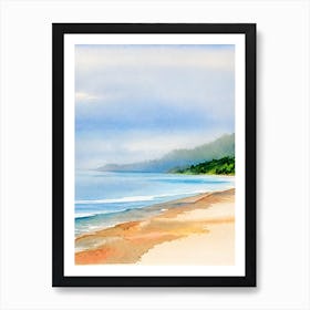 Radhanagar Beach, Andaman Islands, India Watercolour Art Print