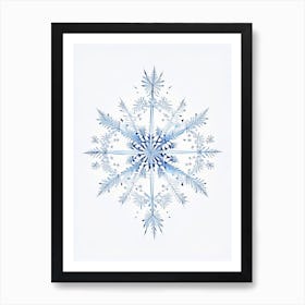 Symmetry, Snowflakes, Pencil Illustration 4 Art Print