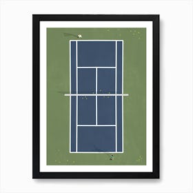 Tennis Court Illustration Art Print