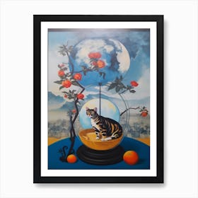 Camelia With A Cat 1 Dali Surrealism Style Art Print