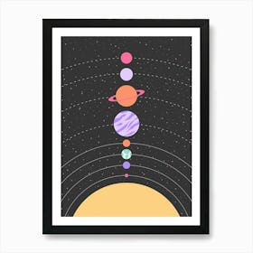 Solar System Bright Pastel 1 Art Print