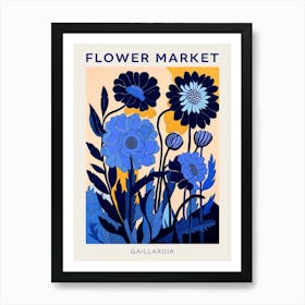 Blue Flower Market Poster Gaillardia 2 Art Print