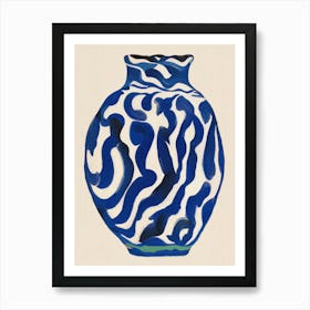 A Simple Blue Vase Painting Art Print