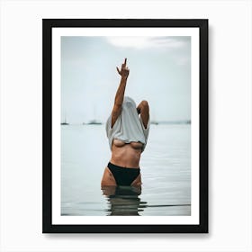 Naked Woman In Water Art Print