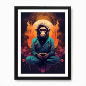 Thinker Monkey Deep In Thought 1 Art Print