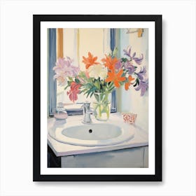 A Vase With Columbine, Flower Bouquet 2 Art Print