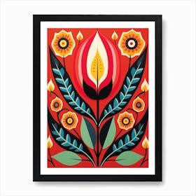 Flower Motif Painting Tulip 3 Art Print