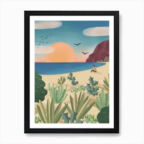 Cactus Beach in Sunrise Art Print