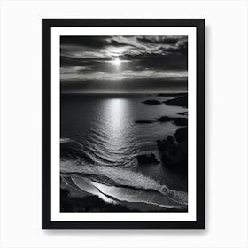 Moonlight Over The Ocean Art Print