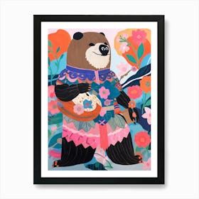 Maximalist Animal Painting Sea Otter 2 Art Print