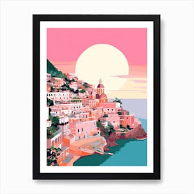 Positano In Risograph Style 1 Art Print