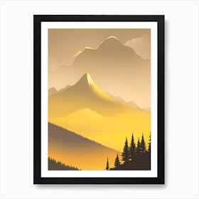 Misty Mountains Vertical Composition In Yellow Tone 15 Art Print