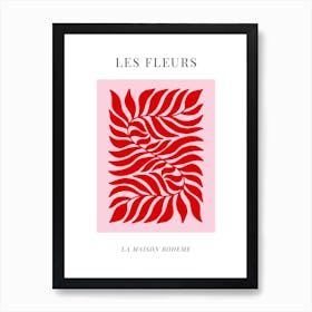 Pink & Red Les Fleurs 1 Art Print