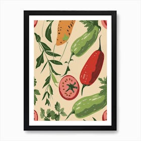 Vegetable Selection Pattern 2 Art Print