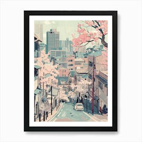 Tokyo Japan 4 Retro Illustration Art Print