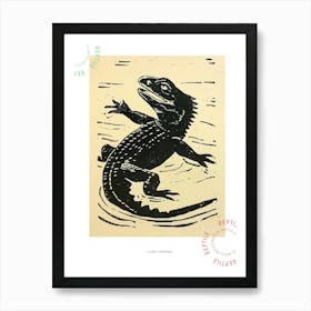 Lizard Swimming Bold Print Poster Art Print