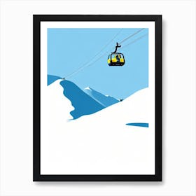 Serre Chevalier, France Minimal Skiing Poster Art Print