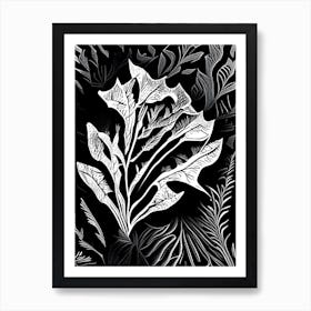 Bladderwrack Leaf Linocut 1 Art Print