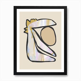 Funky Leaf Lila Art Print