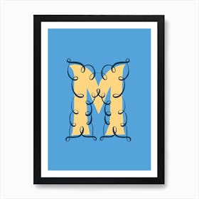 Letter M Typographic Art Print