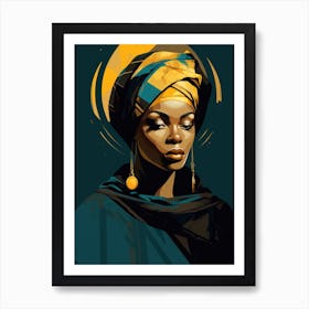 African Woman In A Turban 10 Art Print