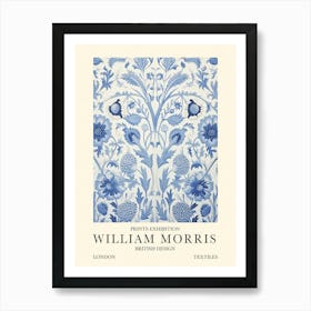 William Morris London Exhibition Poster Blue Strawberry Thief Art Print